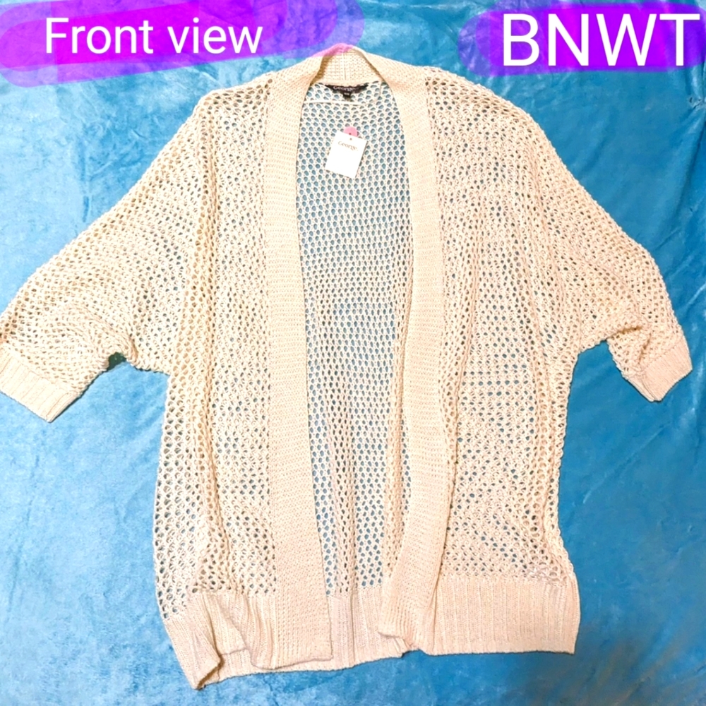George brand, BNWT, cream colour, size med, open front cardigan